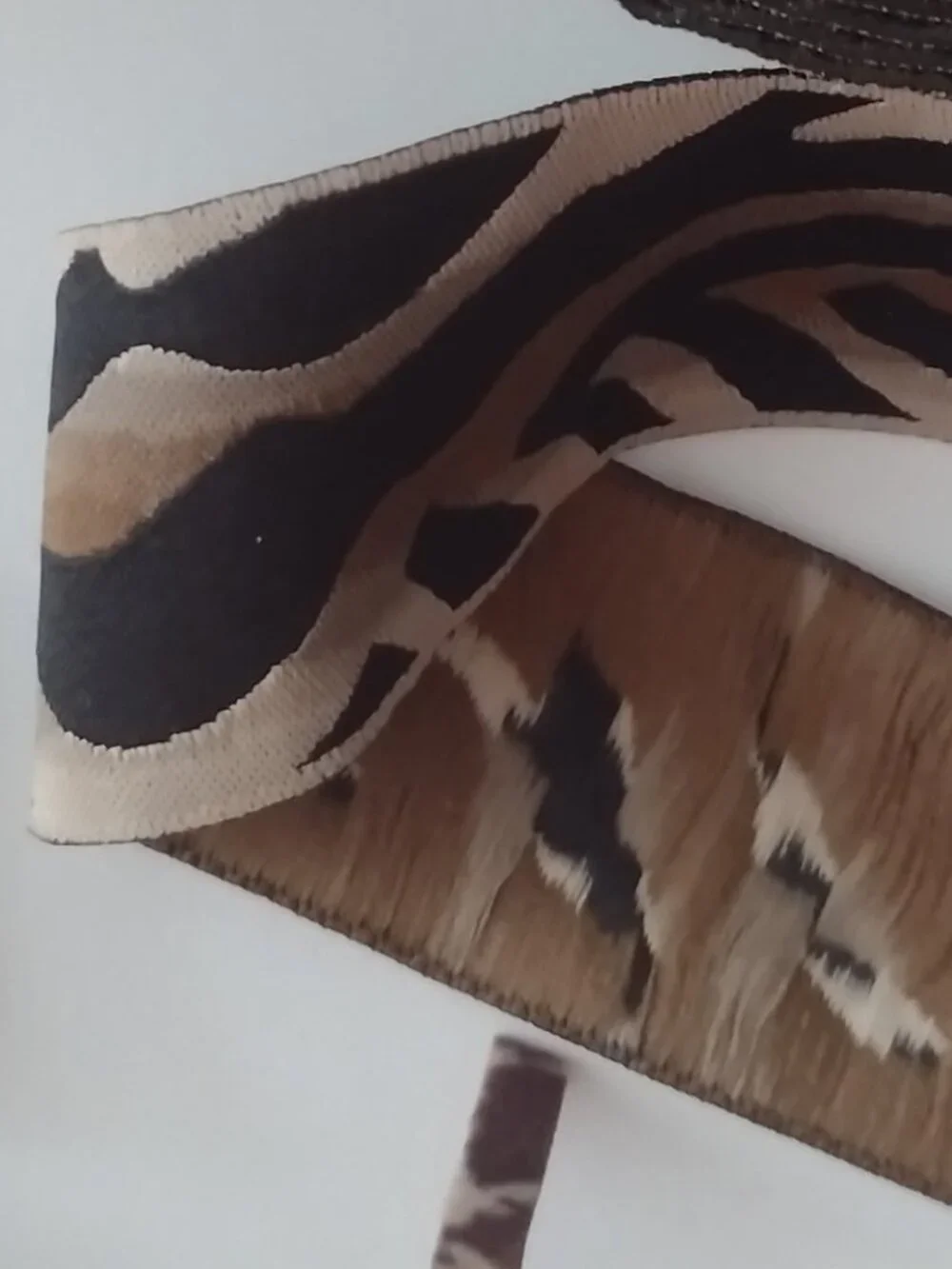 Animal Print Trim Ribbon lot of 3, spots stripes, grosgrain smooth-face jacquard